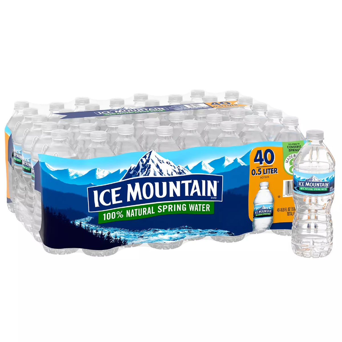 Ice Mountain® 100% Natural Spring Bottled Water, 24 bottles / 16.9