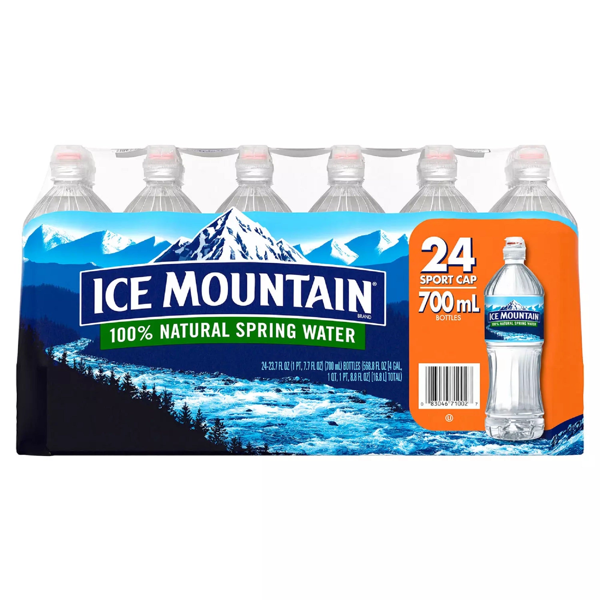 ICE MOUNTAIN Brand 100% Natural Spring Water, 23.7-ounce plastic