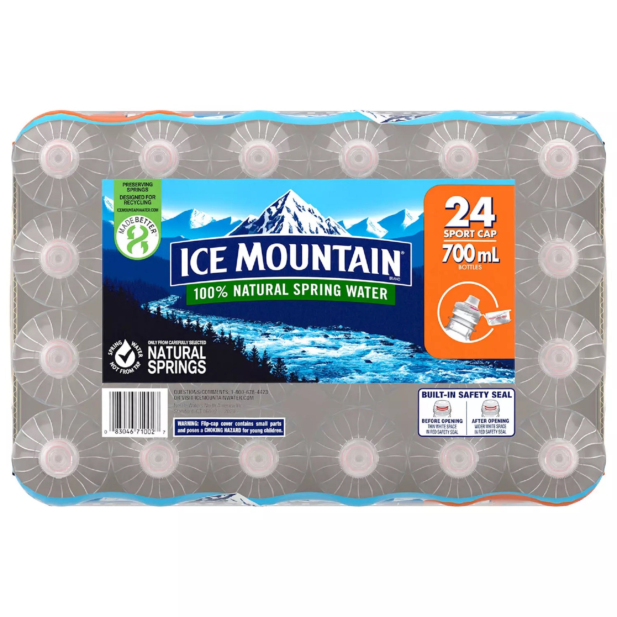 Ice Mountain Brand 100% Natural Spring Water - 6pk/23.7 fl oz Sport Cap  Bottles